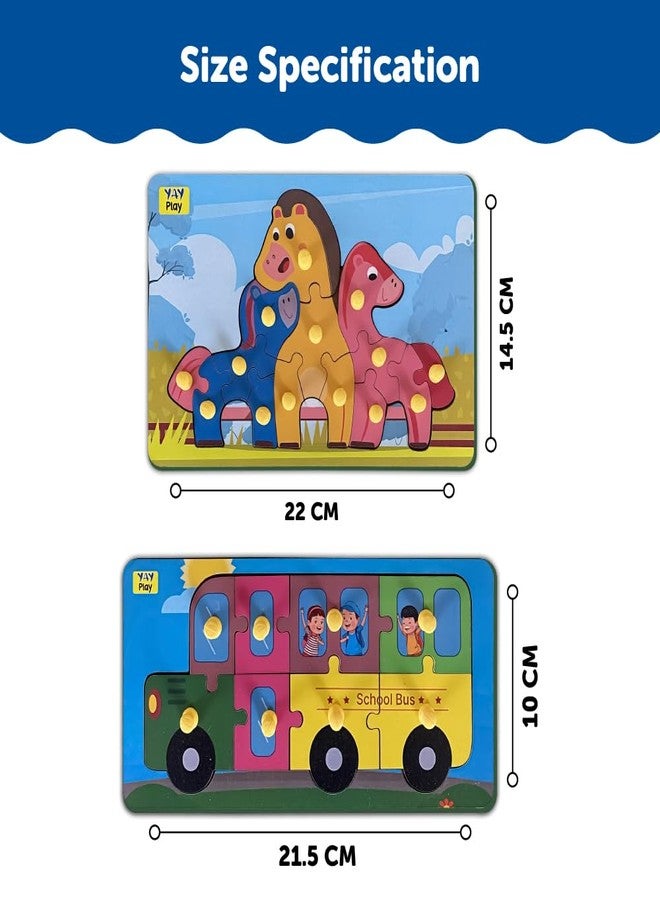 YaYplay Yay Play Wooden Colorful Learning Educational Puzzle Board for Kids with Knobs, Educational Learning Wooden Board Tray - Image 3
